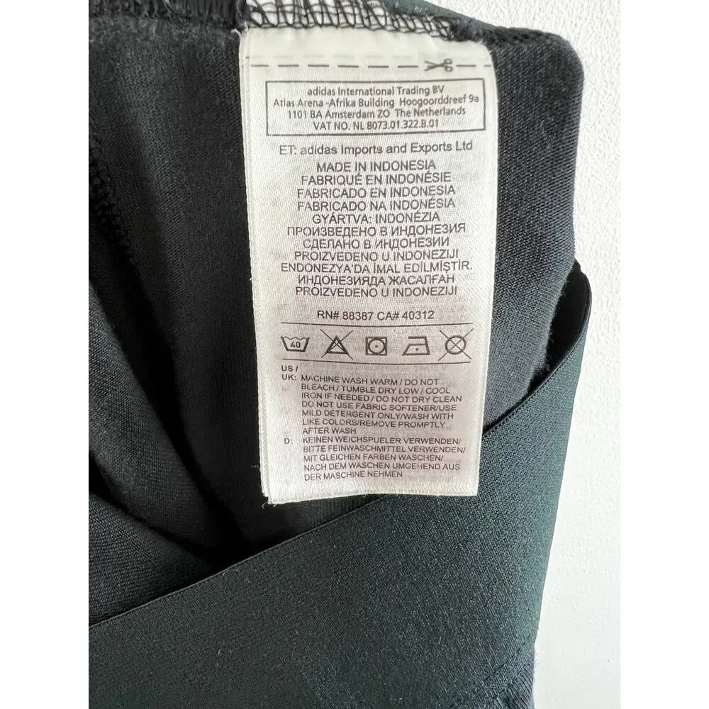 Adidas Black Training Brand With Three Stripes Spell Out Slogan Leggings Size XS